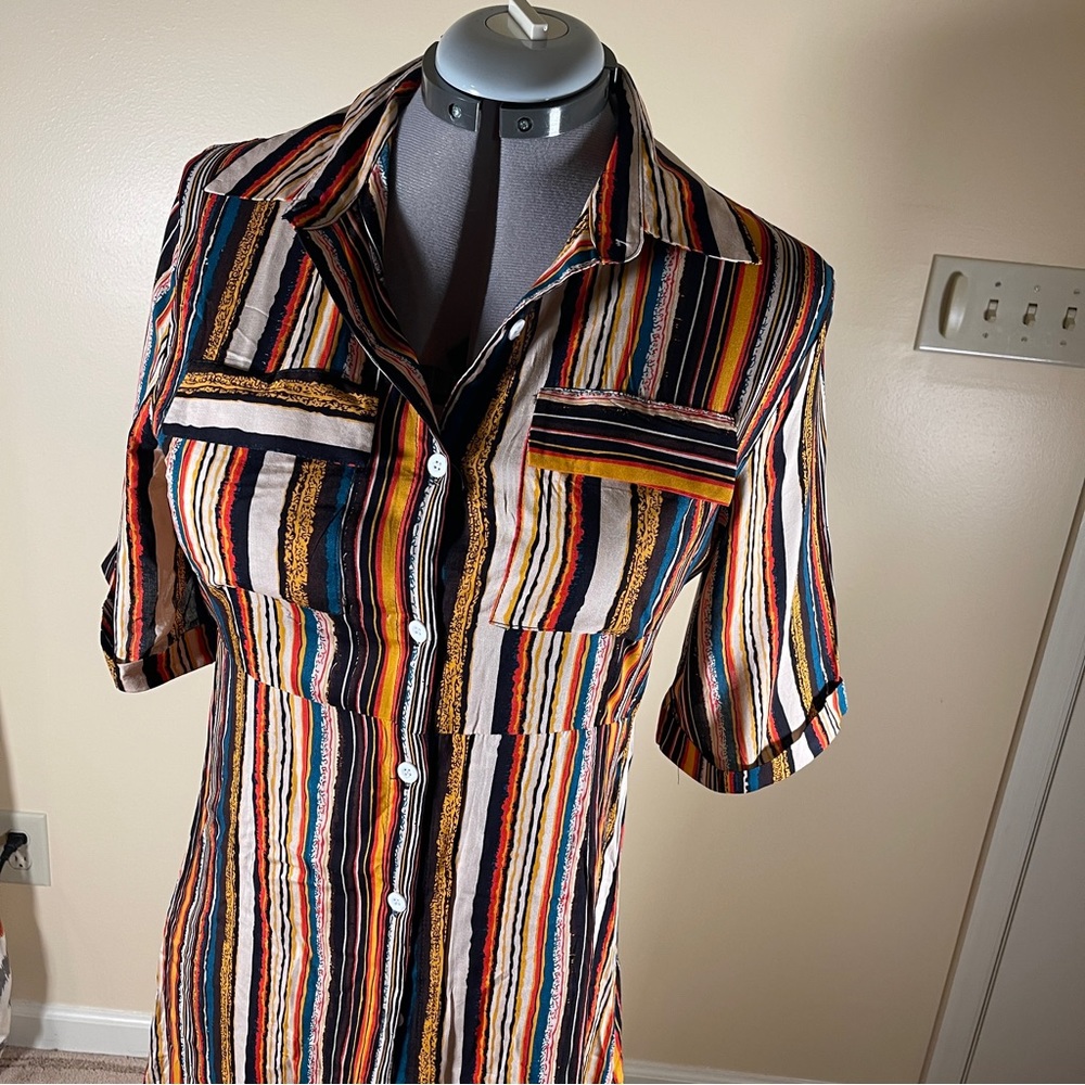 Striped Blouse Dress